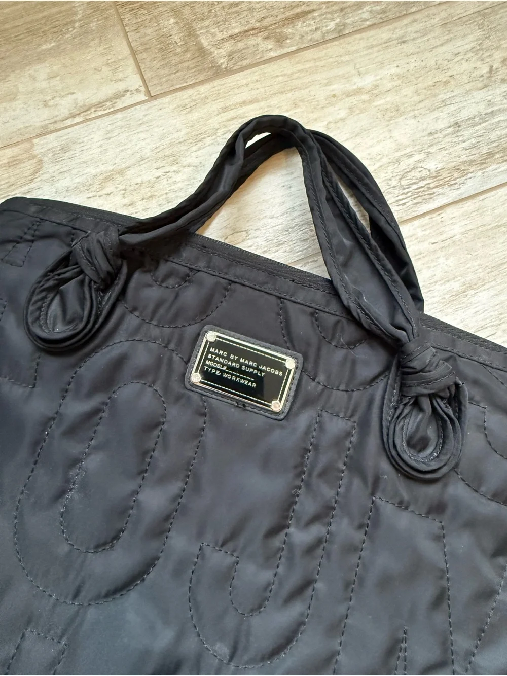 Marc by Marc Jacobs Black Quilted Laptop Bag with Detachable Strap
